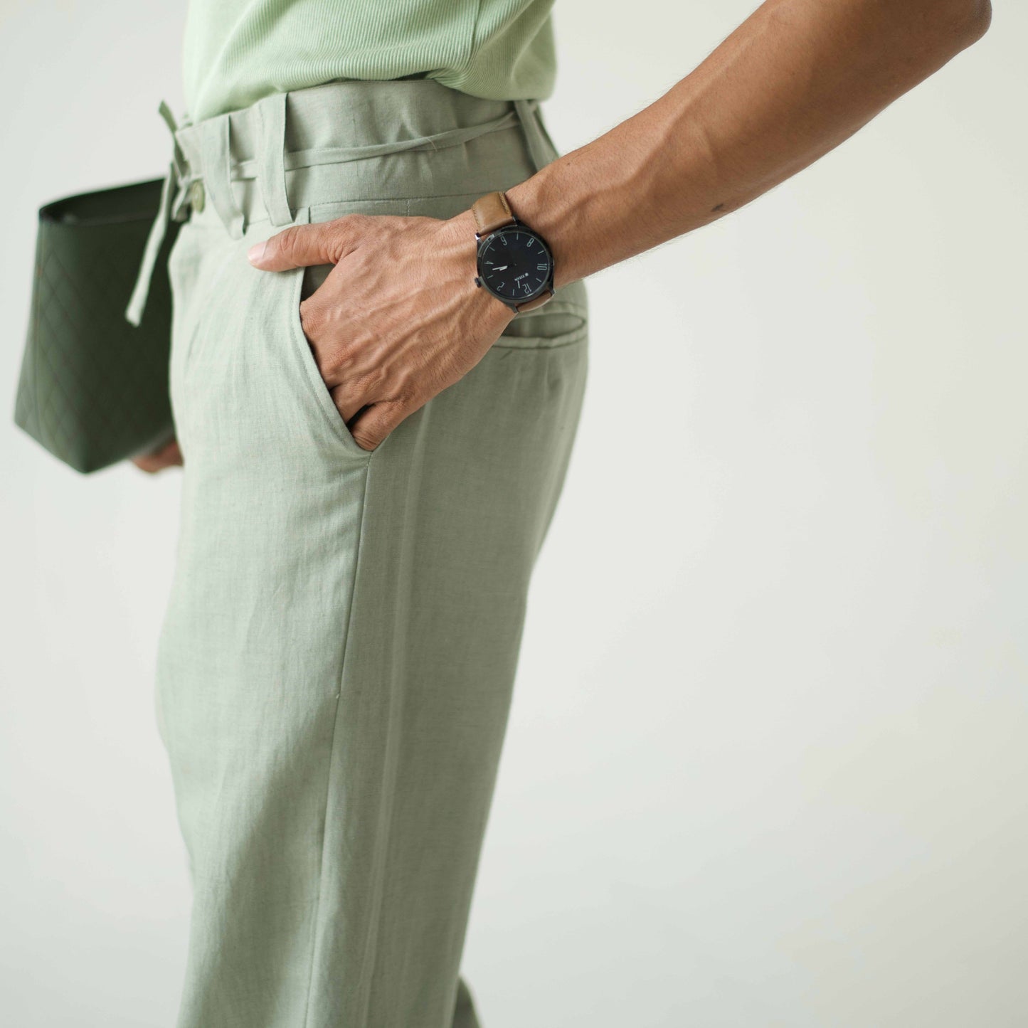 The Linen Sage Green Trouser