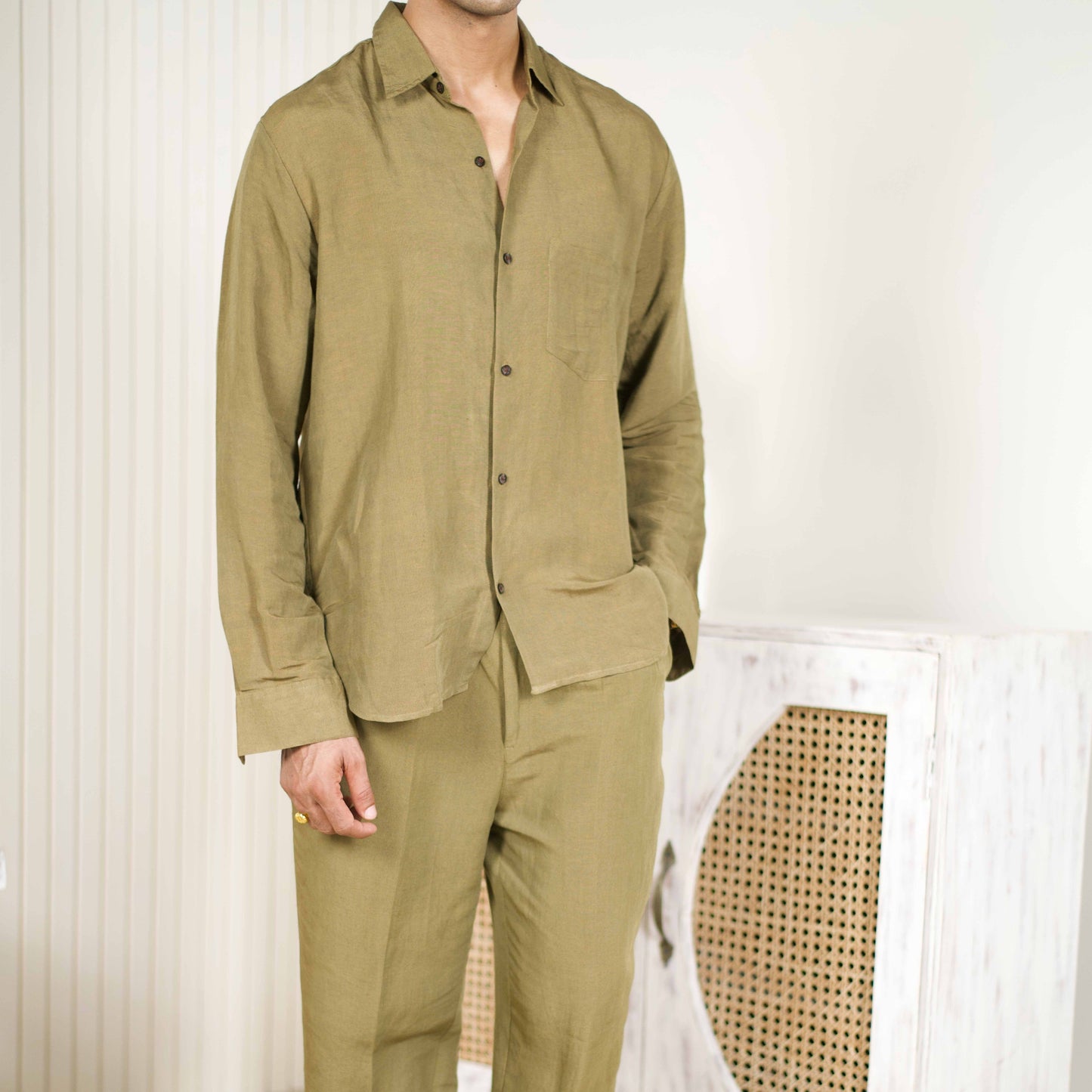 Men Khaki Coord Set