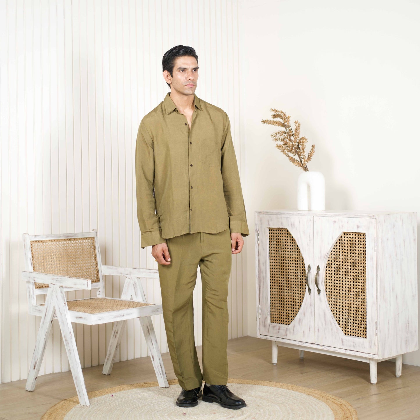 Men Khaki Coord Set