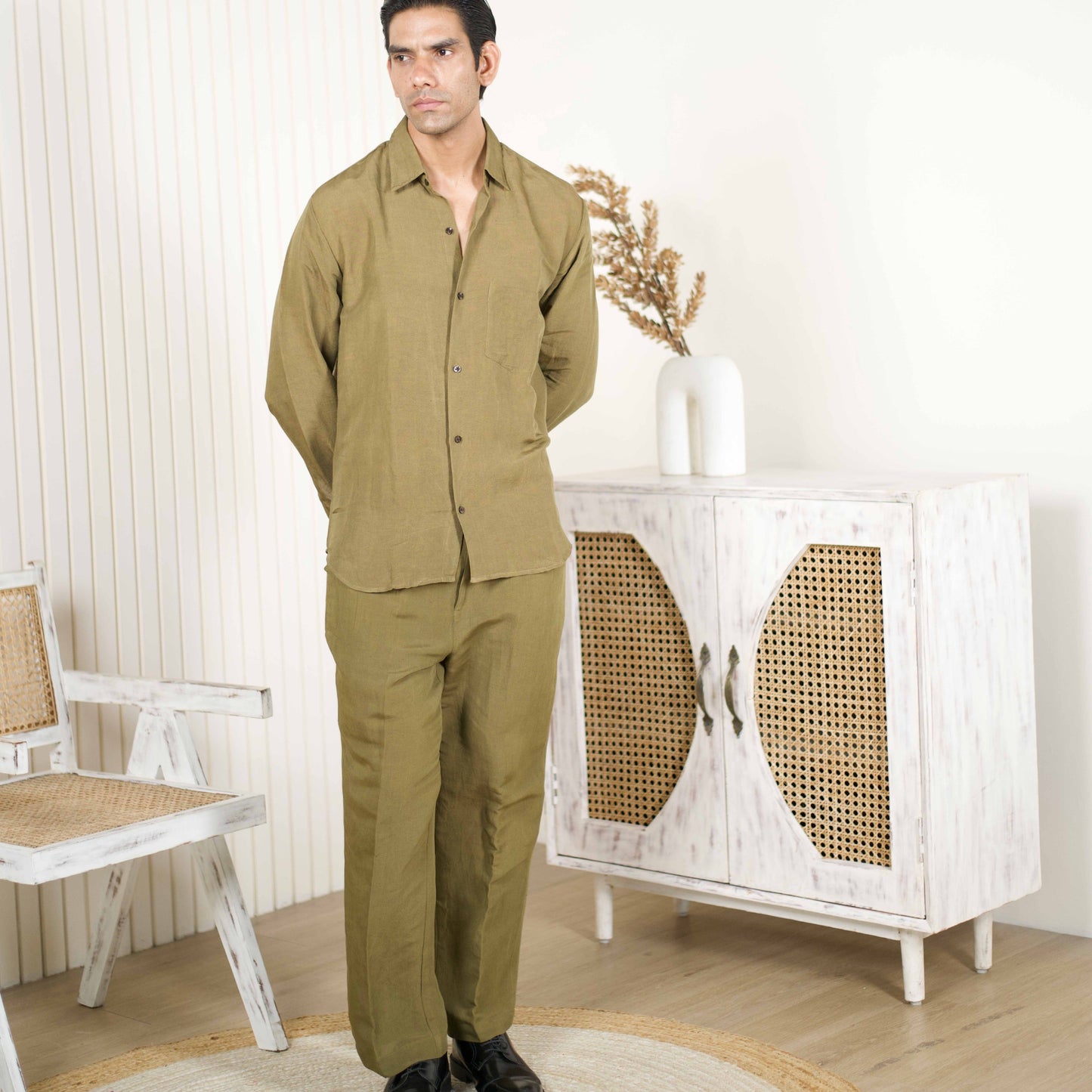 Men Khaki Coord Set